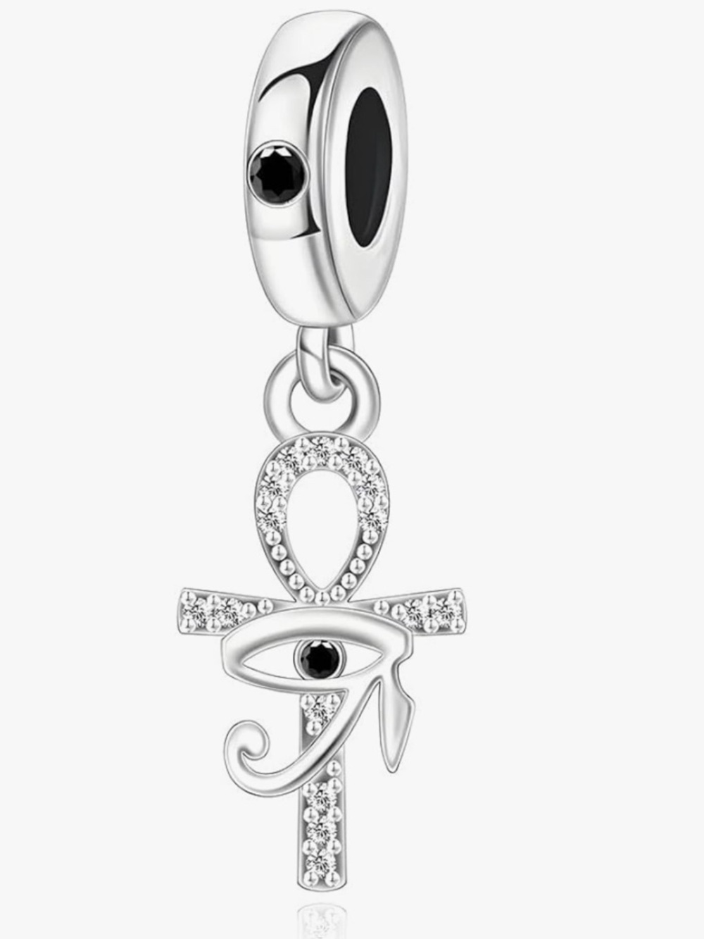 925 Sterling Silver Ankh & Eye of Horus Protective Charm